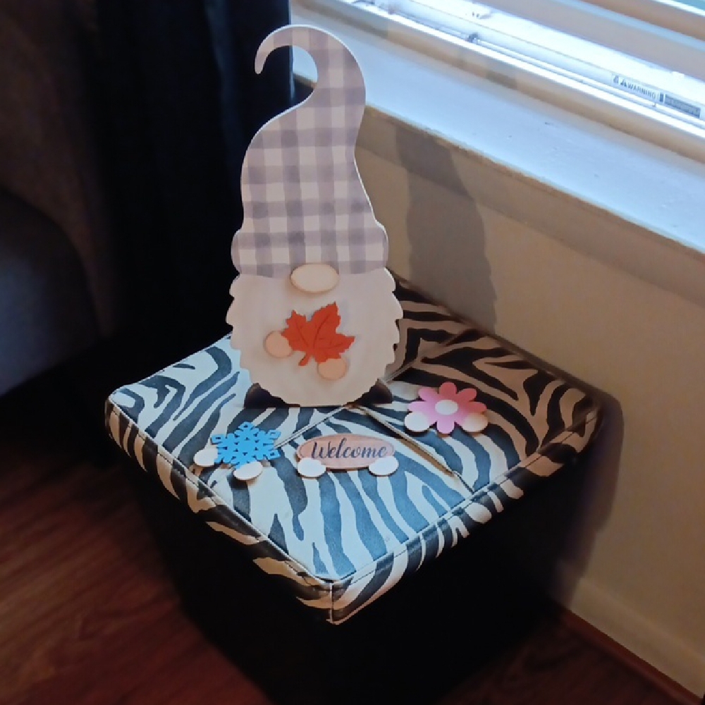Plaid Gnome Decor with Welcome Sign